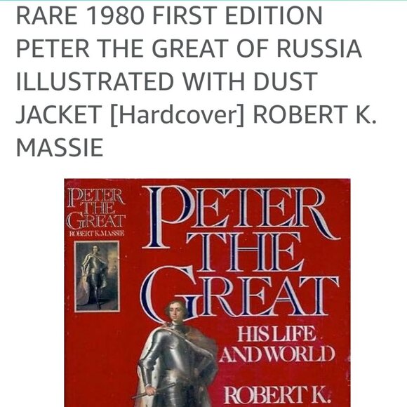 Peter The Great, 1st Edition, MINT CONDITION Hardcover by Robert K. Massie - Picture 1 of 2